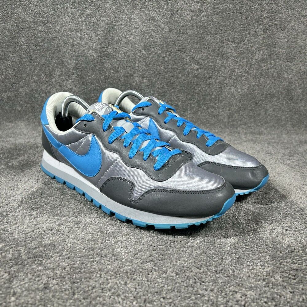 Nike Air Pegasus 708073-991 Mens Sz 12 Black Silver Leather Athletic Shoes Used - Picture 2 of 12